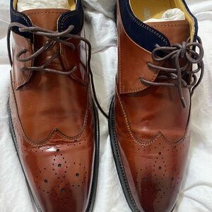 Stacy Adams  Hewlett Cognac/ Navy Men US 9.5 UK 8.5 EUR 42.5 Pre-Owned